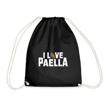 Spanish Cuisine Paella Rice Dish Travel Quote - Drawstring Bag - black - Front