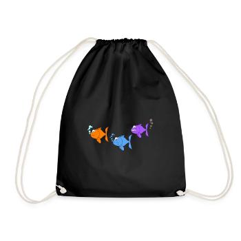 Be Different | Fish, fishing, funny pictures - Drawstring Bag - black - Front