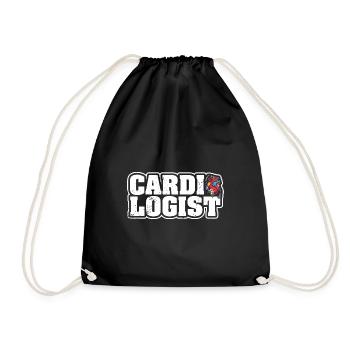 Cardiologist Training Cardiology Profession Heart - Drawstring Bag - black - Front