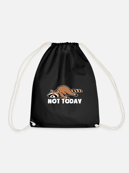 Not today - Müde und faul - Waschbär - Turnbeutel - Schwarz