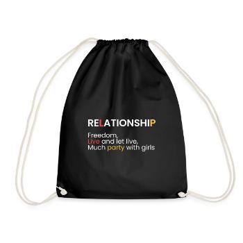Relationship: Live and let live - Drawstring Bag - black - Front