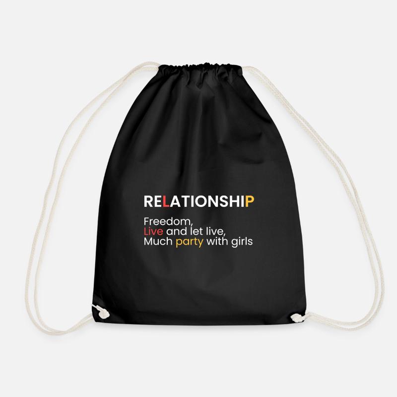 Relationship: Live and let live - Drawstring Bag - black