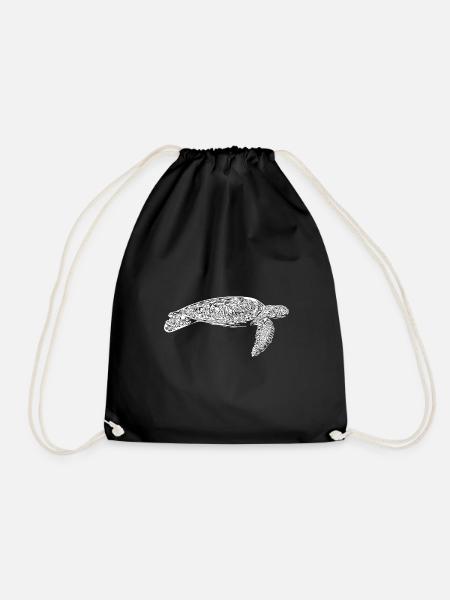 Elegante alte Wasserschildkröte - Turnbeutel - Schwarz
