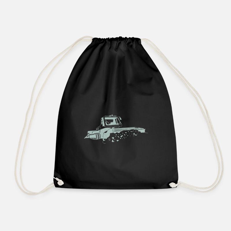 Pistenraupe Ski Wintersport Skifahrer Silhouette - Turnbeutel - Schwarz