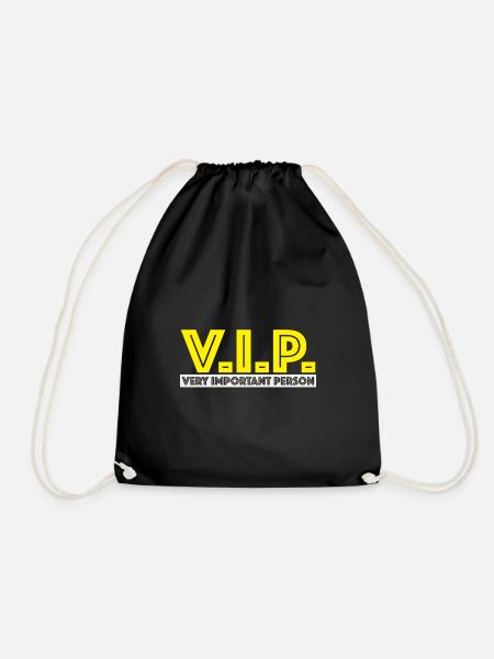 VIP | Very important person, lustige Sprüche - Turnbeutel - Schwarz