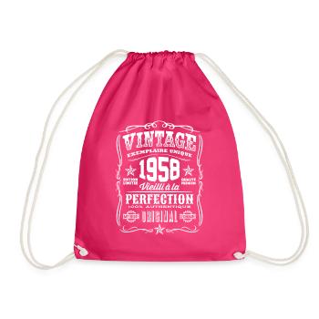 Vintage 1958 Cadeau Anniversaire 61 Ans - Sac de sport léger - fuchsia - Devant