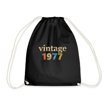 Vintage t-shirt, Best of 1977 t-shirt, retro - Drawstring Bag - black - Front