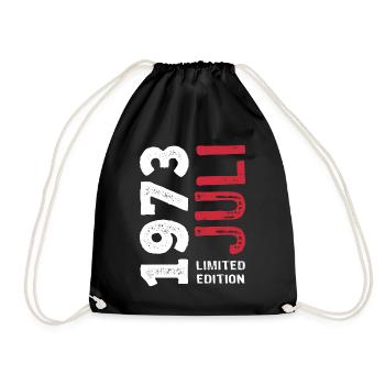 Limited Edition Juli 1973 - Geburtstag - Geschenk - Turnbeutel - Schwarz - Vorne