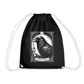 Occult Spirit Raven Pendulum - Drawstring Bag - black - Front