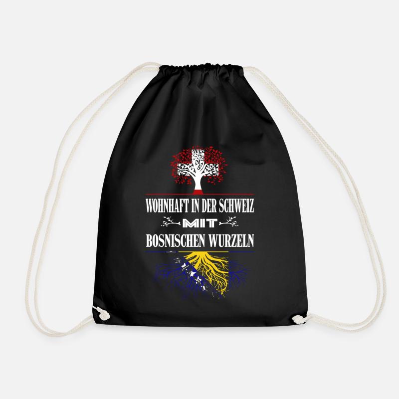 Schweiz-Bosnien - Turnbeutel - Schwarz