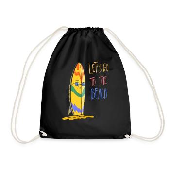 Surfer Shirt Kids Kinder Strand - Turnbeutel - Schwarz - Vorne