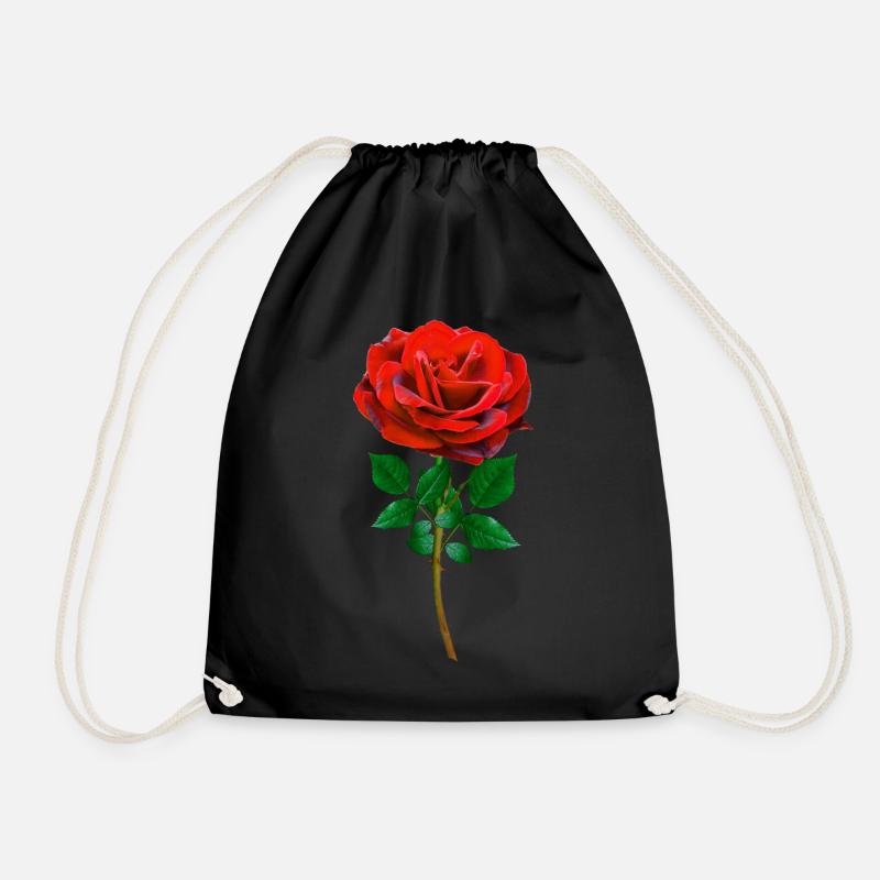 Rose - Rote Rose - Turnbeutel - Schwarz