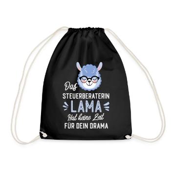 Steuerberaterin Lama Spruch Lustige Geschenkidee - Turnbeutel - Schwarz - Vorne