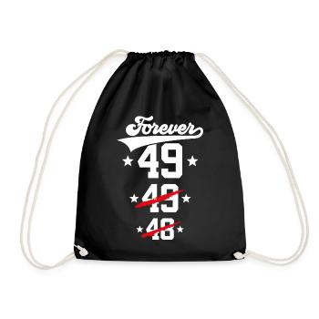 50. GEBURTSTAG FOREVER 49 - Turnbeutel - Schwarz - Vorne