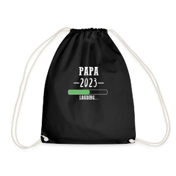 Papa 2023 loading /Du wirst Vater! - Turnbeutel - Schwarz - Vorne