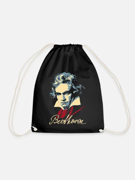 Beethoven (dark) - Drawstring Bag - black