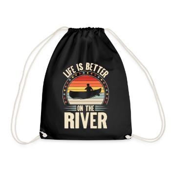 Canoeing Canoeing Canoeing Retro Vintage - Drawstring Bag - black - Front