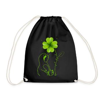 You Are My Lucky Charm Sloth Shamrock - Drawstring Bag - black - Front