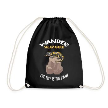 hiking adventure hiking time mountain hiking trekking - Drawstring Bag - black - Front