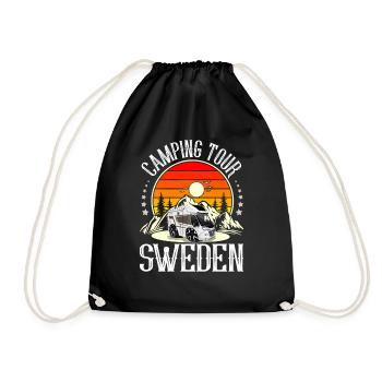 Camping Tour Schweden Campen Camper - Turnbeutel - Schwarz - Vorne