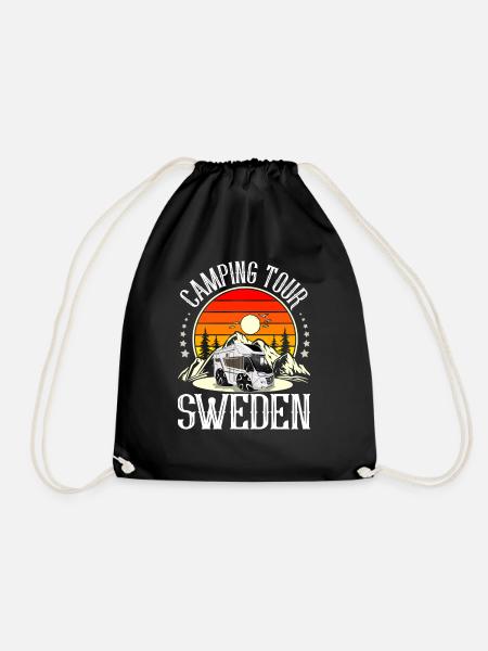 Camping Tour Schweden Campen Camper - Turnbeutel - Schwarz