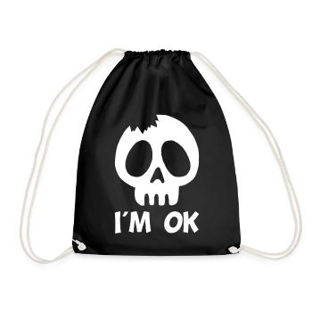 Je vais bien (blanc) - Sac de sport léger - noir - Devant