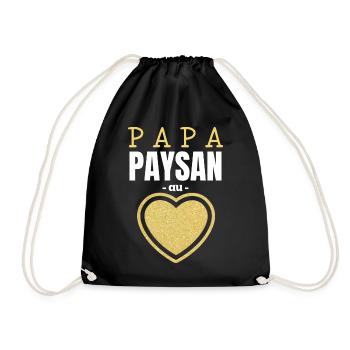 Papa Paysan au Cœur d'Or - Sac de sport léger - noir - Devant