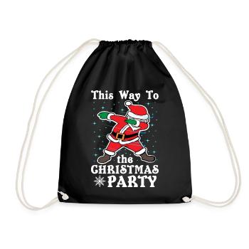 This Way To the Christmas Party - Drawstring Bag - black - Front