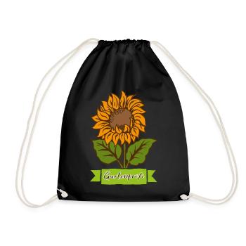 Sonnenblume Gartenprofi - Turnbeutel - Schwarz - Vorne