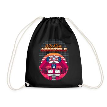 Transformers Optimus Prime 80s Kids Assemble - Drawstring Bag - black - Front