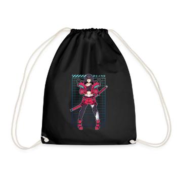Cypberpunk Katana Girl - Turnbeutel - Schwarz - Vorne