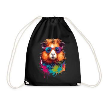 Guinea Pig Cool Lunettes de soleil élégantes mignonnes - Sac de sport léger - noir - Devant