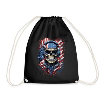 Cool USA Skull Flags Lunettes de soleil Tenue - Sac de sport léger - noir - Devant