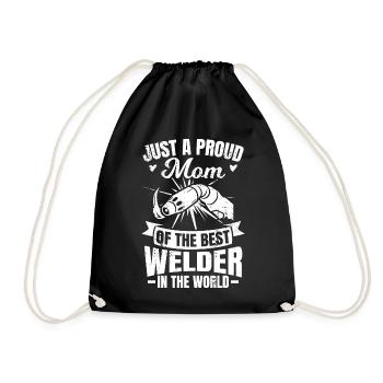 Proud mother of the best welder - Drawstring Bag - black - Front