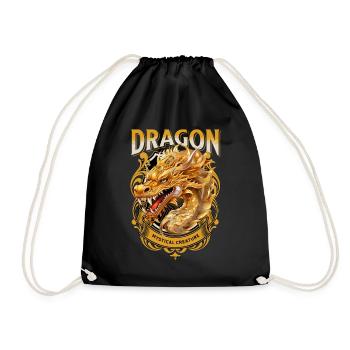 dragon, fantasy, magic, mysticism, mythology, creature - Drawstring Bag - black - Front