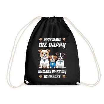 Les chiens me rendent heureuse... - Sac de sport léger - noir - Devant
