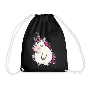 Funny Unicorn - Drawstring Bag - black - Front