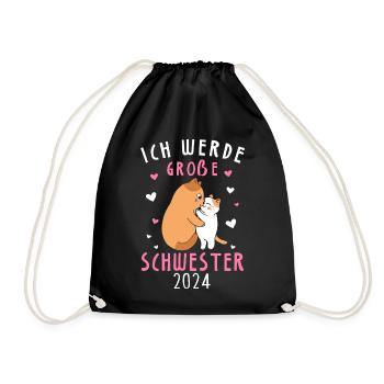 Je vais être une grande sœur en 2024 - Sac de sport léger - noir - Devant