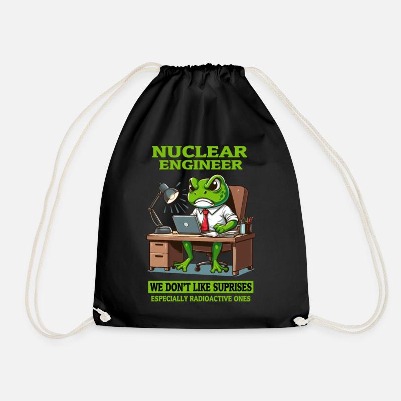 Future Nuclear Engineer Quote and Atomic Science - Drawstring Bag - black