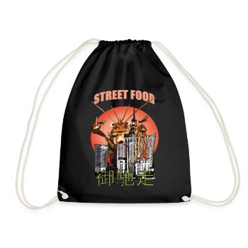 Stadt- und Streetfood Alien Illustration - Turnbeutel - Schwarz - Vorne