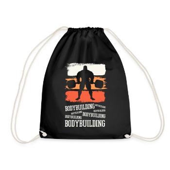 Bodybuilding, Bodybuilders, Weightlifting, Weight Training, - Drawstring Bag - black - Front
