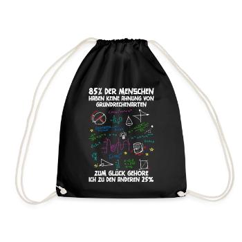 85% have no idea about basic arithmetic - Drawstring Bag - black - Front