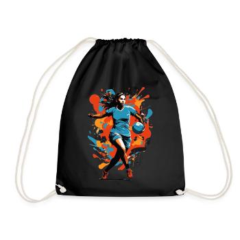 Handballer, style iconique et streetwear - Sac de sport léger - noir - Devant