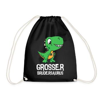 Je vais être un grand frère Frère Saurus Dino - Sac de sport léger - noir - Devant