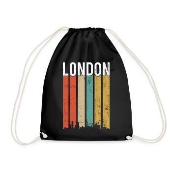 London Skyline Stripes - Drawstring Bag - black - Front