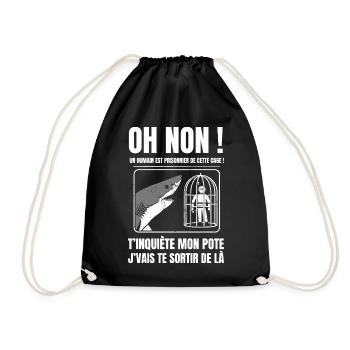 requin - Sac de sport léger - noir - Devant