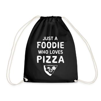 just pizza Spruch - Essen Liebe Pizzabäcker - Turnbeutel - Schwarz - Vorne