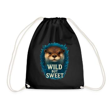 Wild but Sweet – Cool Otter - Drawstring Bag - black - Front