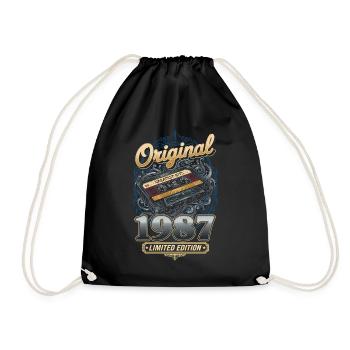 38ème Anniversaire Vintage 1987 Cassette Homme Femme - Sac de sport léger - noir - Devant