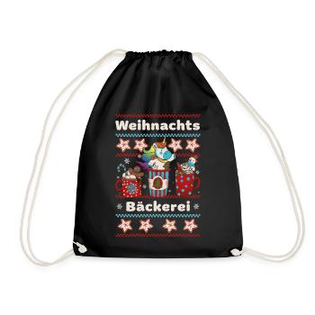 Christmas Bakery - Unicorn - Baking with Children - Drawstring Bag - black - Front